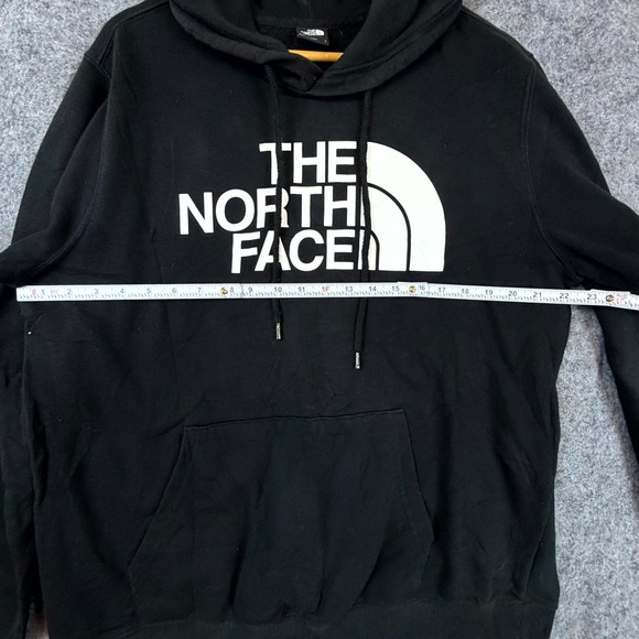 The North Face Hoodie Mens Large Black White Graphic Print Kangaroo Pockets - Picture 4 of 7